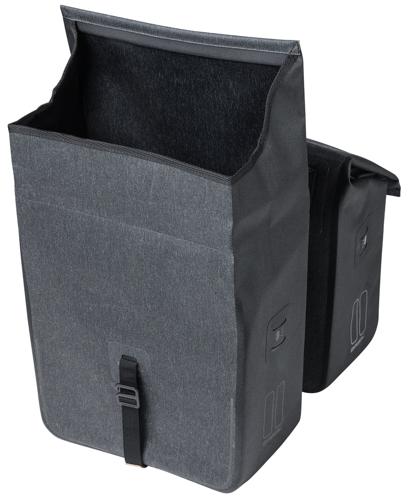 Load image into Gallery viewer, Basil Urban Dry Dubbele Fietstas - Grijs, 50L