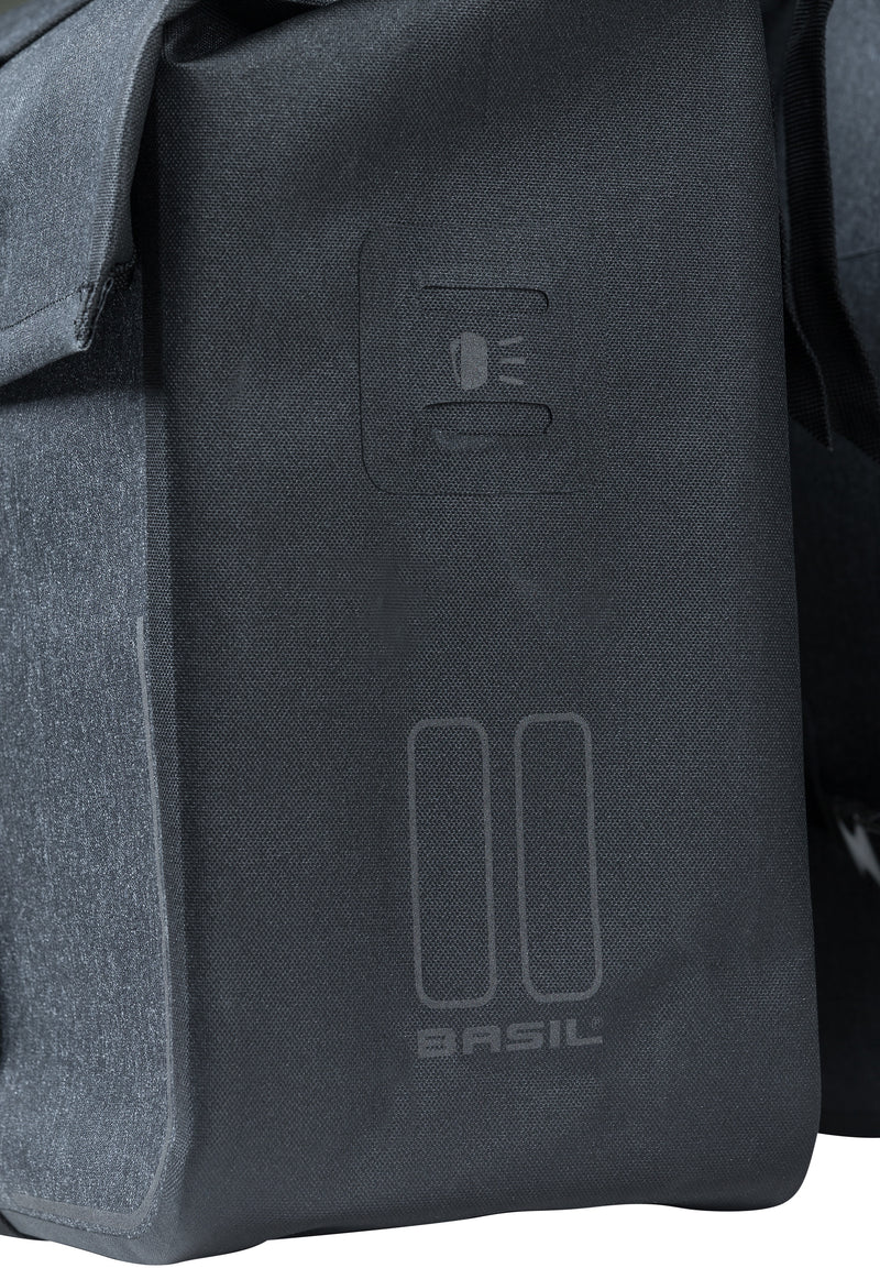 Load image into Gallery viewer, Basil Urban Dry Dubbele Fietstas - Grijs, 50L