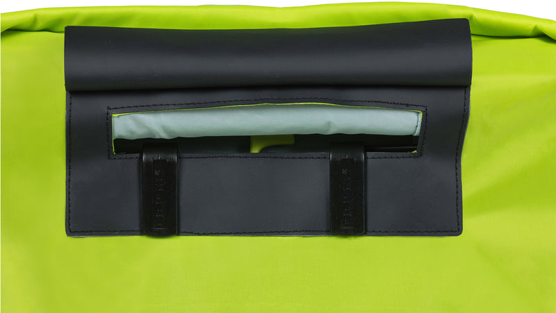 Load image into Gallery viewer, Basil Keep Dry and Clean - regenhoes - horizontaal - neon geel