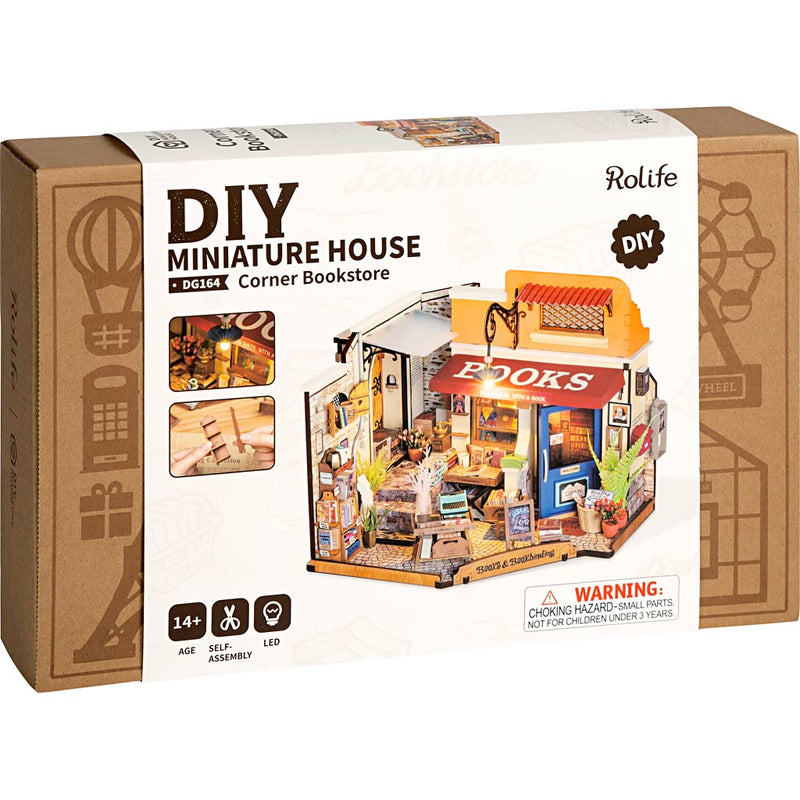 Afbeelding laden in galerijviewer, Https: www.cchobby.nl diy-miniatuur-kamer-boekwinkel-h-17-cm-l-18-cm-b-25-cm-1-stuk