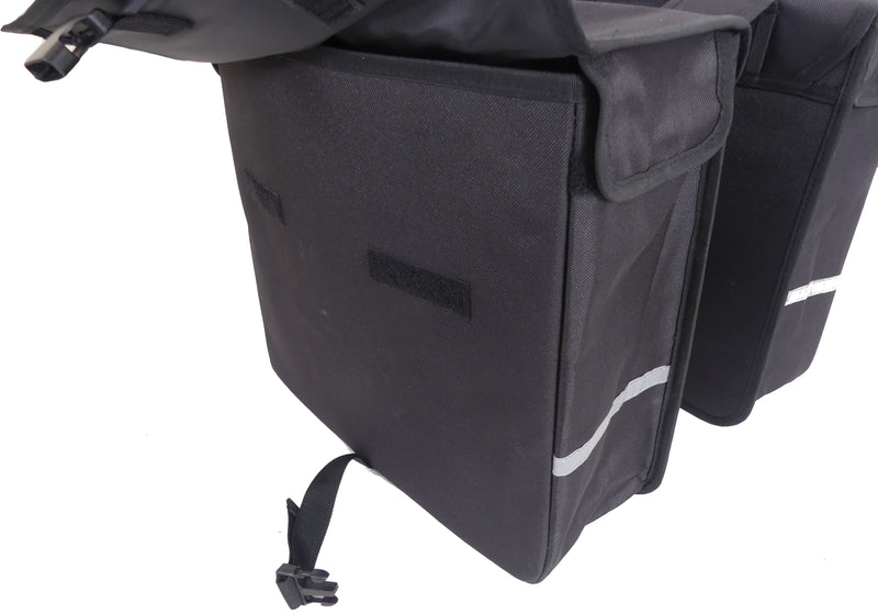 Load image into Gallery viewer, Edge Dubbele fietstas Luxe Shopper 40 liter 38 x 40 x 14cm (2x) zwart