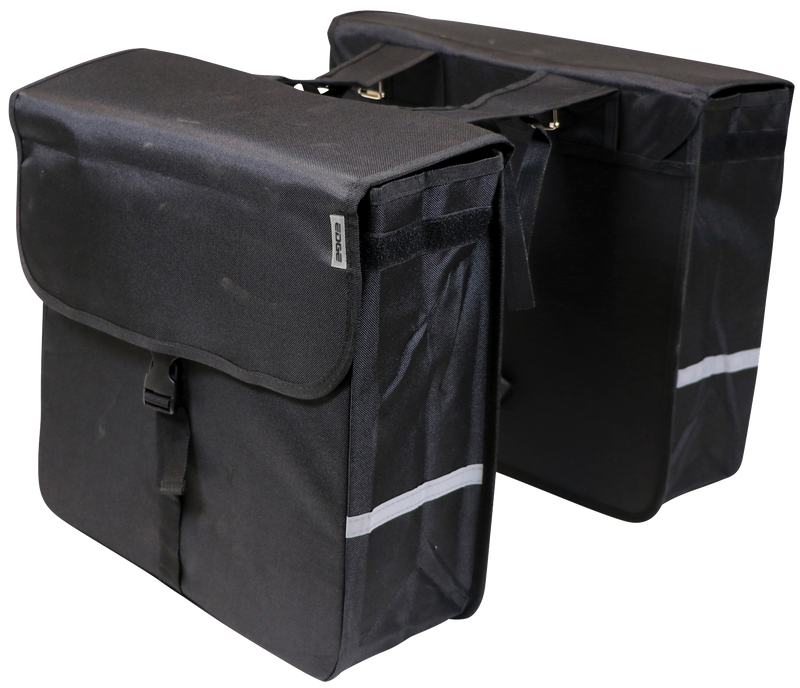 Load image into Gallery viewer, Edge Dubbele fietstas Luxe Shopper 40 liter 38 x 40 x 14cm (2x) zwart