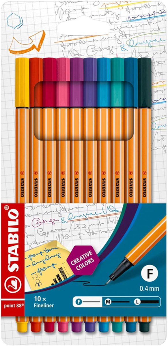 Afbeelding laden in galerijviewer, Stabilo point 88 fashion colors fineliners - 10dlg.
