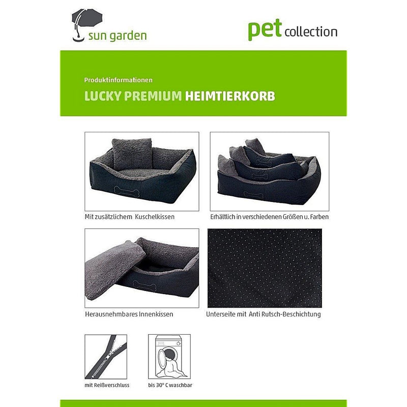 Load image into Gallery viewer, Sun garden luxe hondenmand lucky + kussen 80x70x20cm grijs