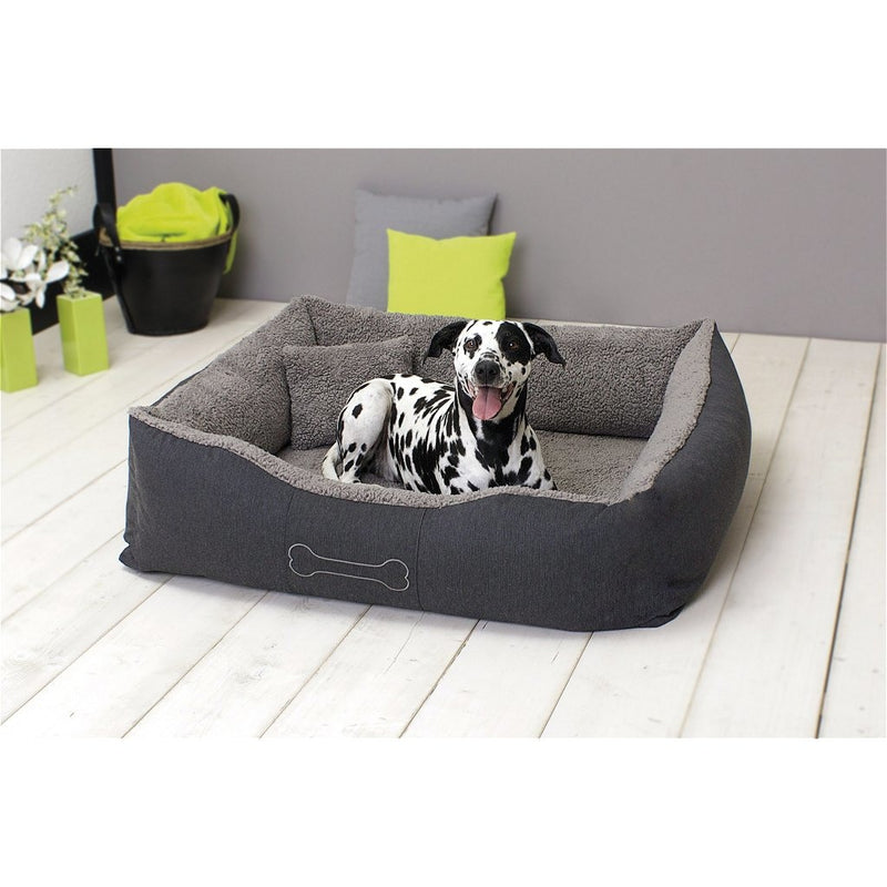 Load image into Gallery viewer, Sun garden luxe hondenmand lucky + kussen 80x70x20cm grijs