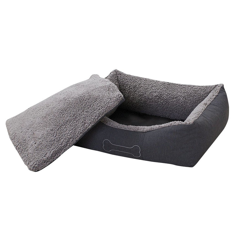 Load image into Gallery viewer, Sun garden luxe hondenmand lucky + kussen 80x70x20cm grijs