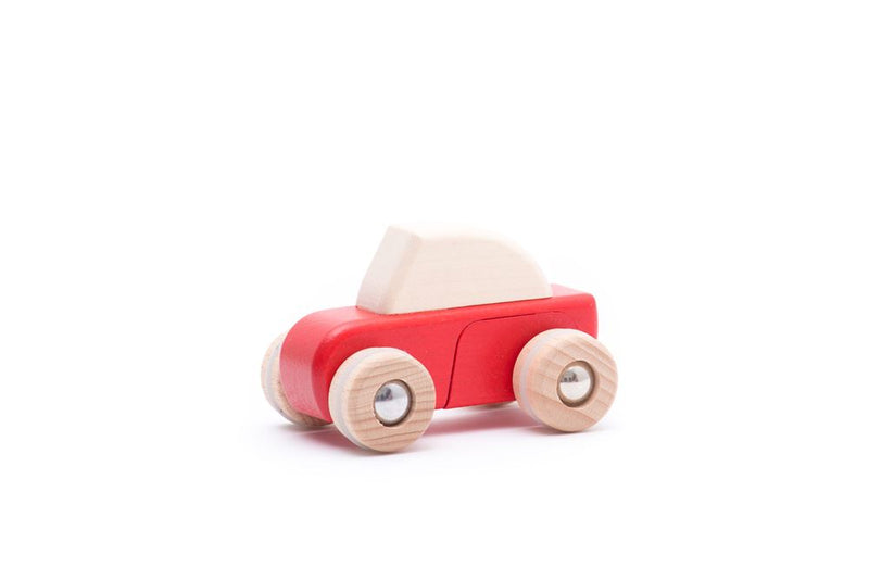 Afbeelding laden in galerijviewer, Bajo houten pullback auto rood. 8,7x5,7x