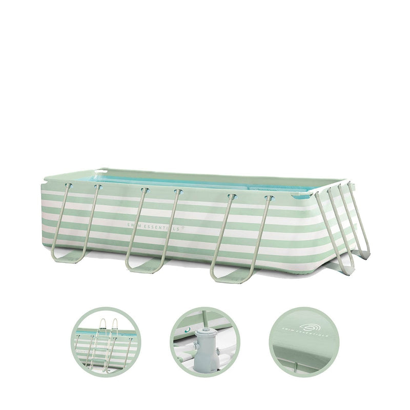 Cargue la imagen en el visor de la galería, Essence | groen wit opzet zwembad 400x200x100 cm incl. accessoires