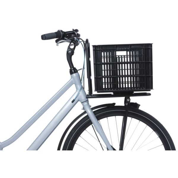 Afbeelding laden in galerijviewer, Basil fietskrat l gerecycled kunststof mik 40 liter - zwart