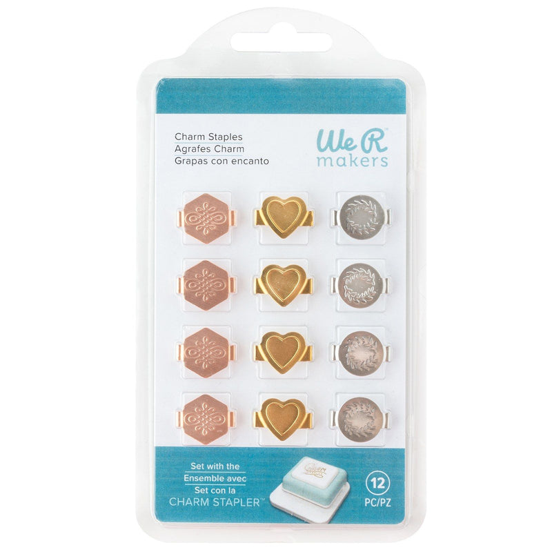 Load image into Gallery viewer, We r makers • charm staples multi shape metallic 12pcs