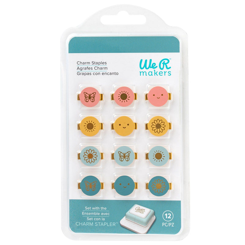 Load image into Gallery viewer, We r makers • charm stapler round with designs multi color 12pcs