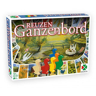 Afbeelding laden in galerijviewer, Selecta tactic reuze ganzenbord – klassiek bordspel in extra groot formaat – inclusief speelbord, houten ganzen en dobbelsteen – vanaf 5 jaar