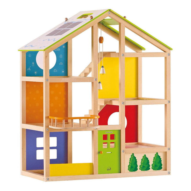 Load image into Gallery viewer, Hape houten 4 seizoenen poppenhuis met meubels