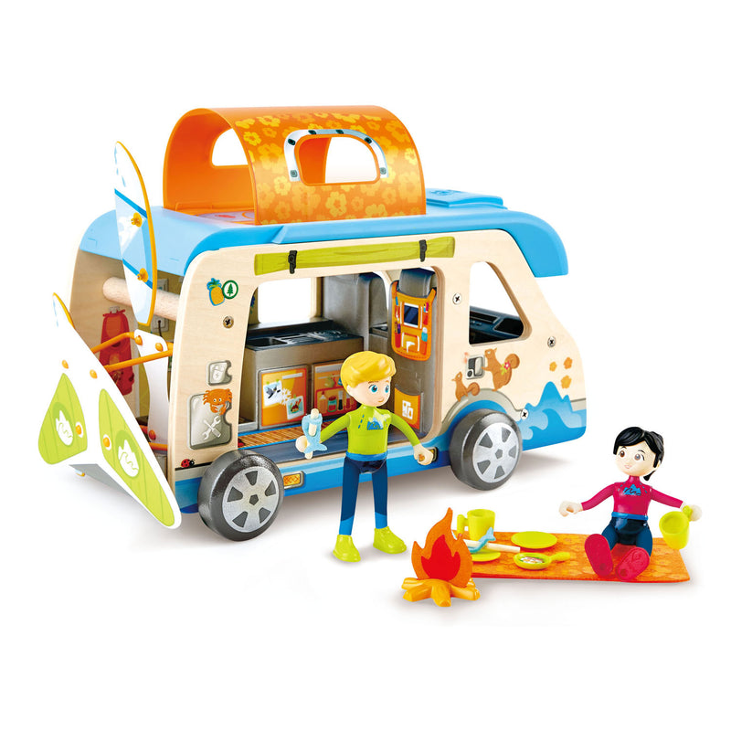 Load image into Gallery viewer, Hape houten avonturenbus poppenhuis