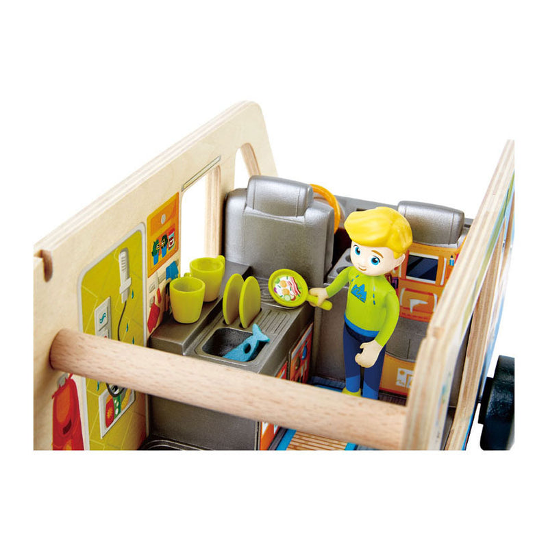 Load image into Gallery viewer, Hape Houten Avonturenbus Poppenhuis