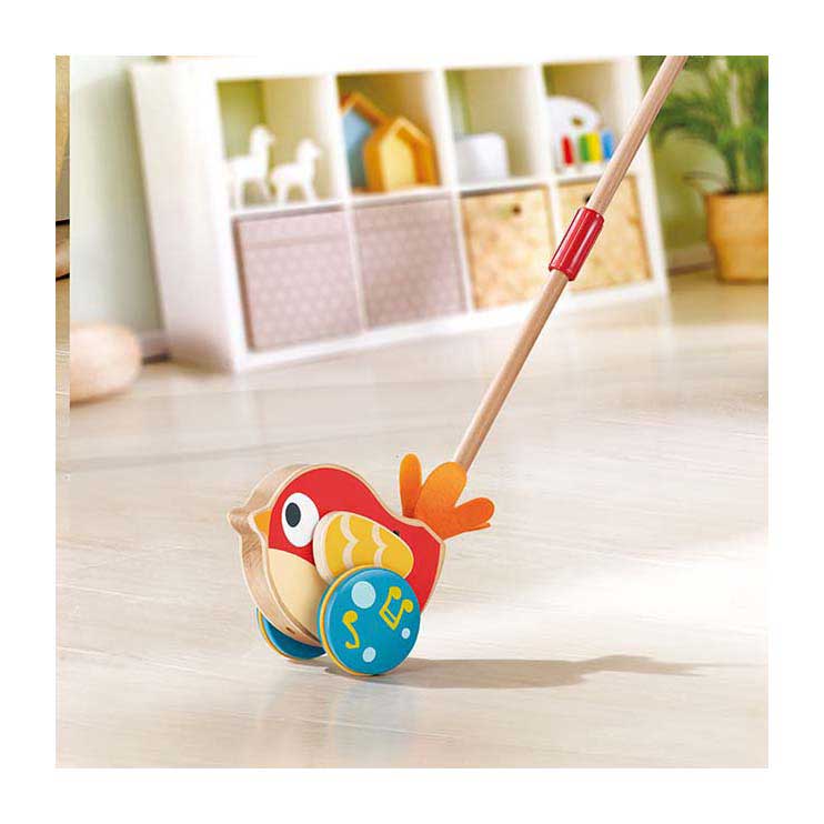 Load image into Gallery viewer, Hape lilly vogel houten duwstok met geluid