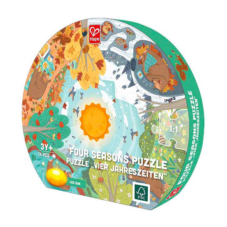 Load image into Gallery viewer, Hape vier seizoenen puzzel met licht - 16st.