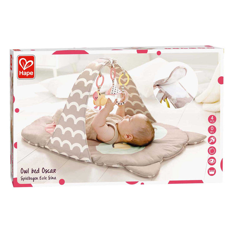 Afbeelding laden in galerijviewer, Hape speelboog uil sina - babygym met rammelaar, spiegel en bijtring, vanaf 0 maanden