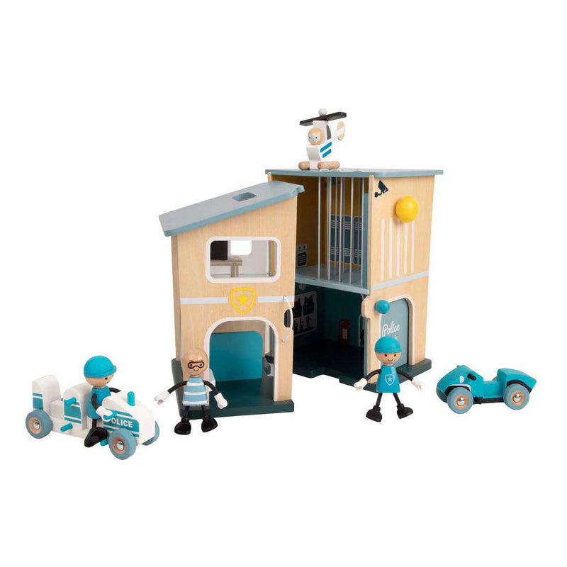 Cargue la imagen en el visor de la galería, Classic world houten politiebureau speelset voor kinderen.