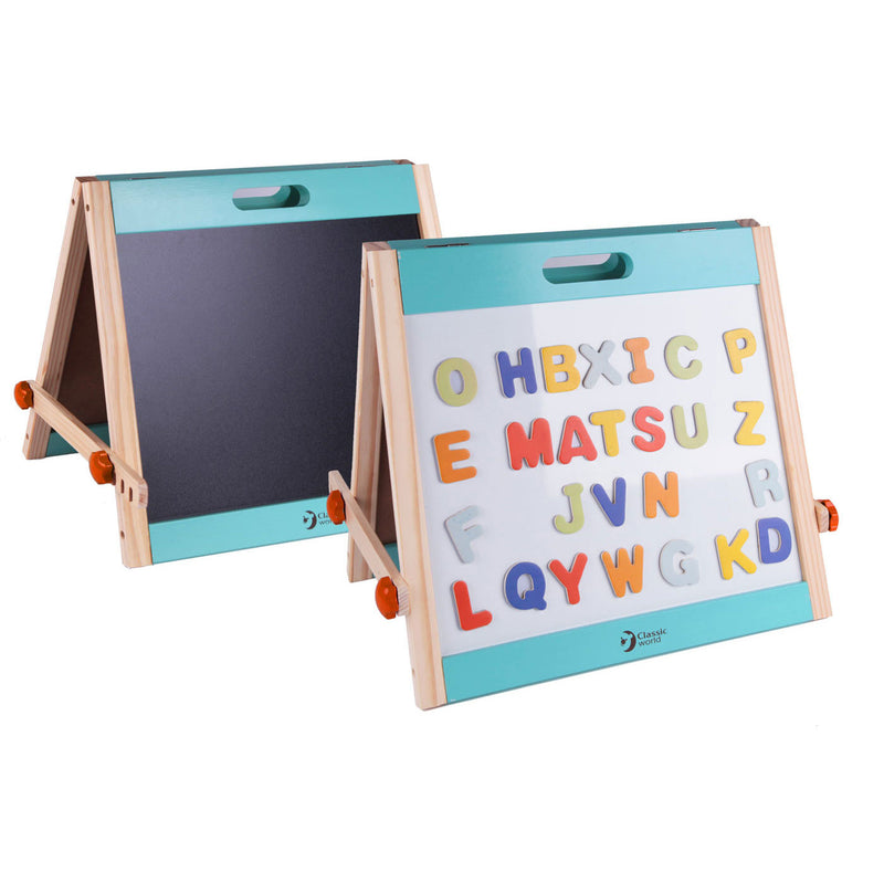 Load image into Gallery viewer, Classic world houten magneet- en krijtbord
