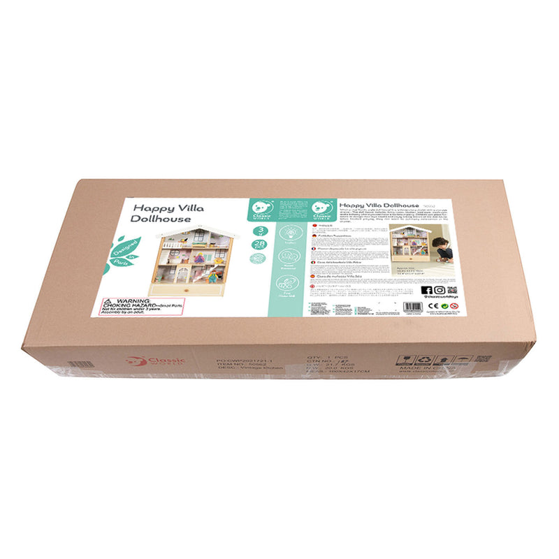Load image into Gallery viewer, Classic world happy villa houten poppenhuis, 28dlg.