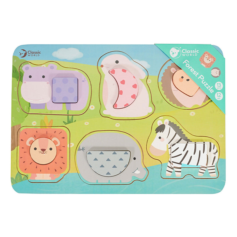 Load image into Gallery viewer, Classic world houten puzzel wilde dieren, 13st.