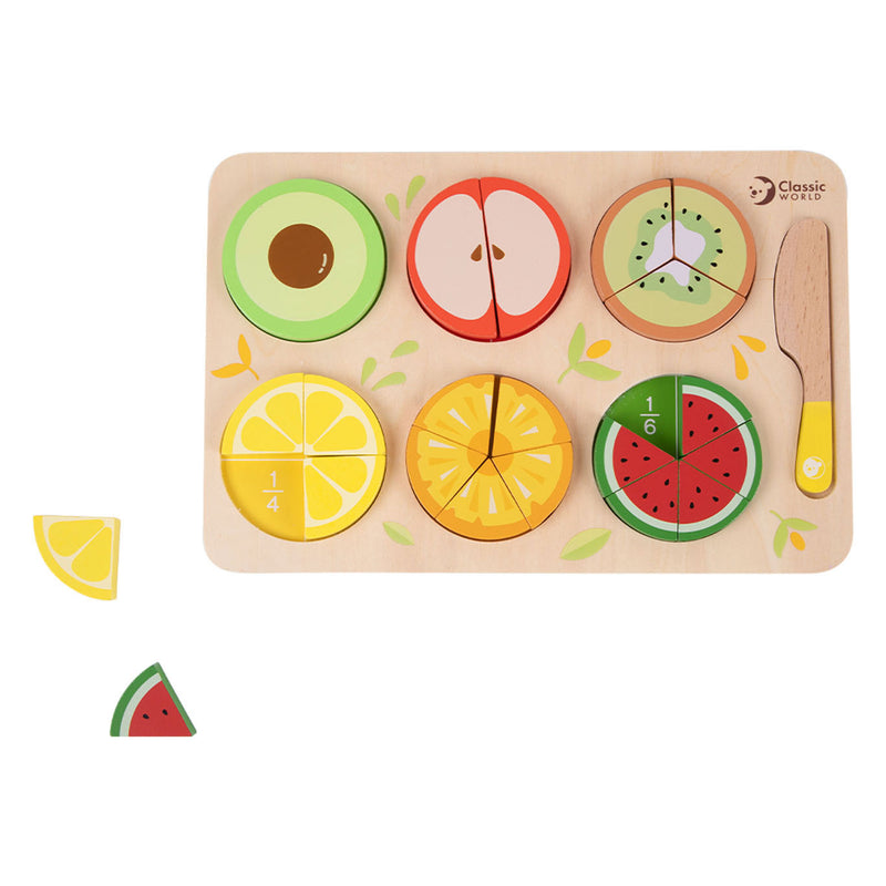 Load image into Gallery viewer, Classic world houten fruit puzzel breuken, 22dlg.
