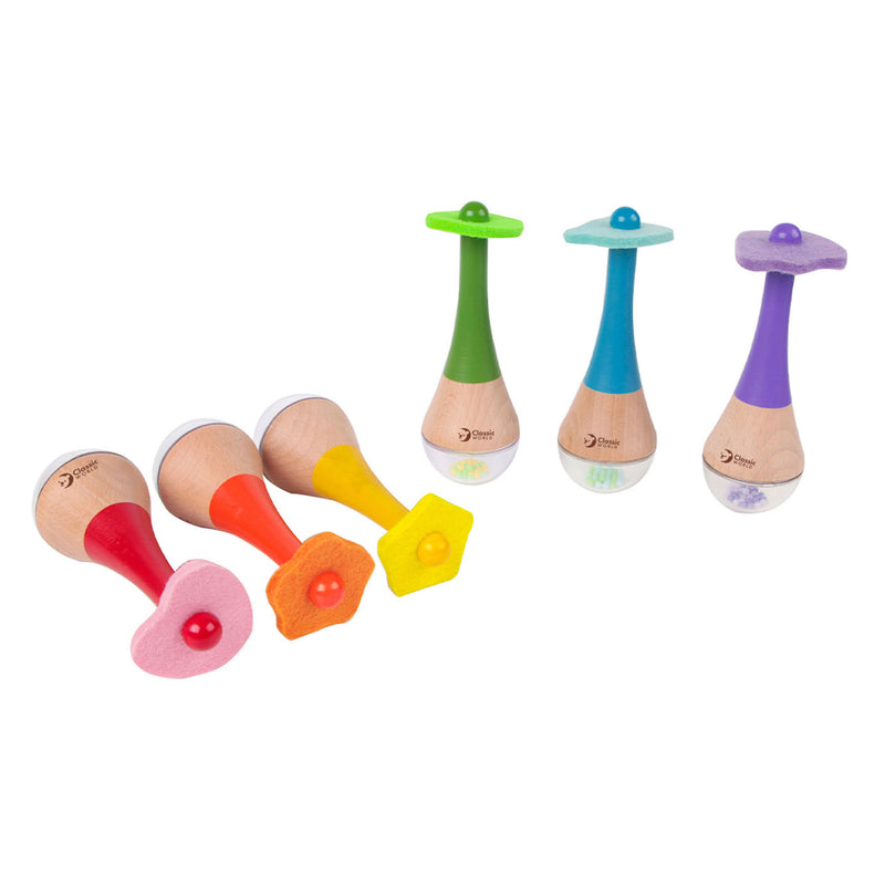 Afbeelding laden in galerijviewer, Classic world rammelaar 2 in 1 houten regenboog maracas instrument 1 st. - uni