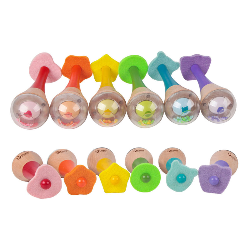 ギャラリービューアに画像をロードする, Classic world rammelaar 2 in 1 houten regenboog maracas instrument 1 st. - uni