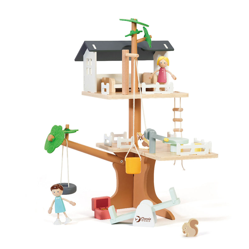 Load image into Gallery viewer, Classic world houten poppenhuis boomhut, 31dlg.