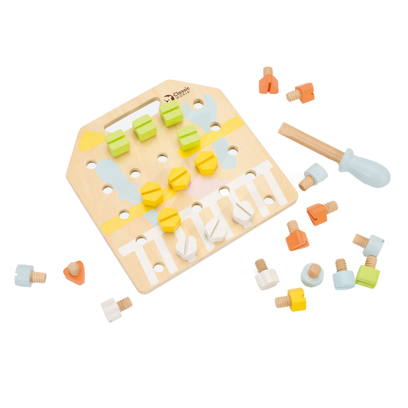 Afbeelding laden in galerijviewer, Classic world houten schroefbord educatief speelgoed 27-delig.