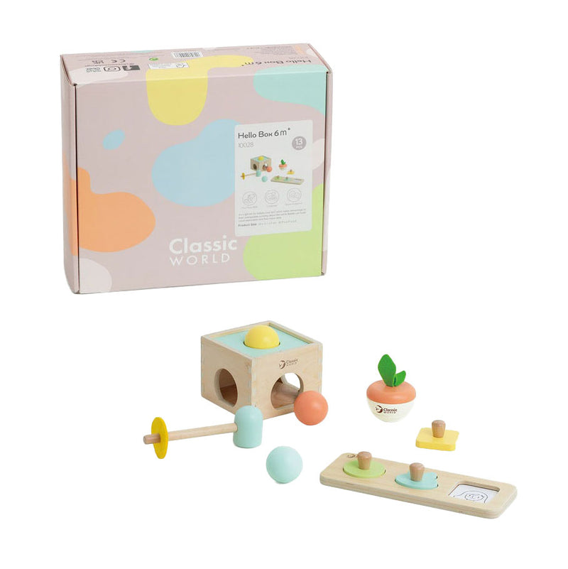 Afbeelding laden in galerijviewer, Classic world houten speelgoed box baby 6-12 maanden educatief.