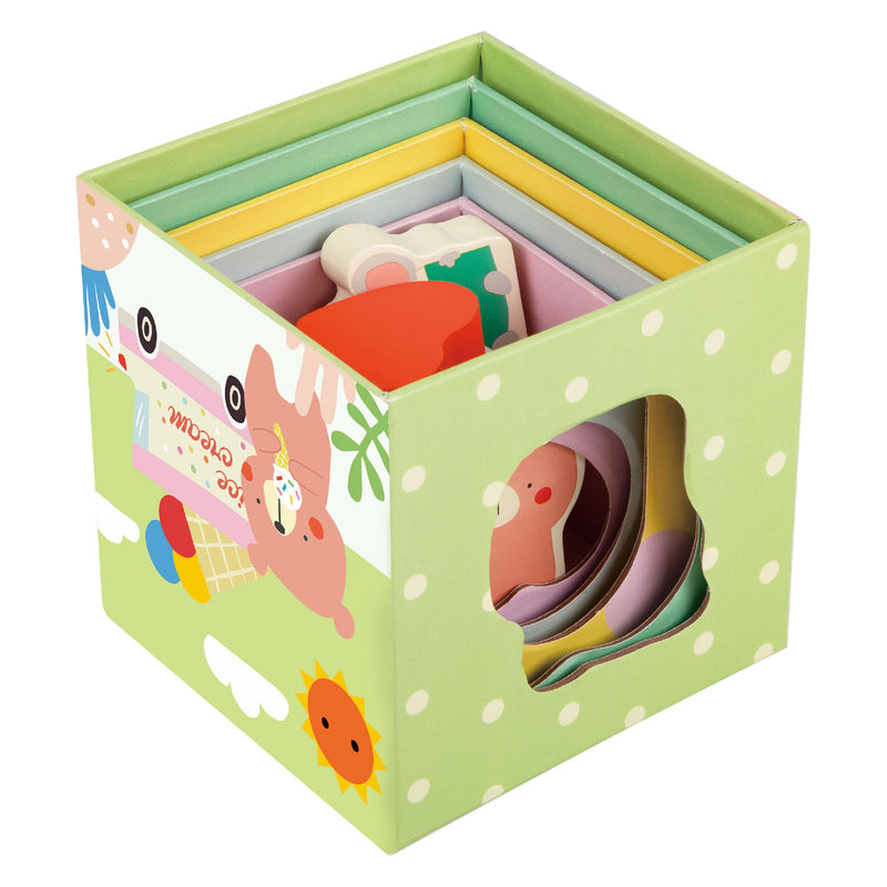 Load image into Gallery viewer, Classic world stapelblokken met bosdieren, 10dlg.