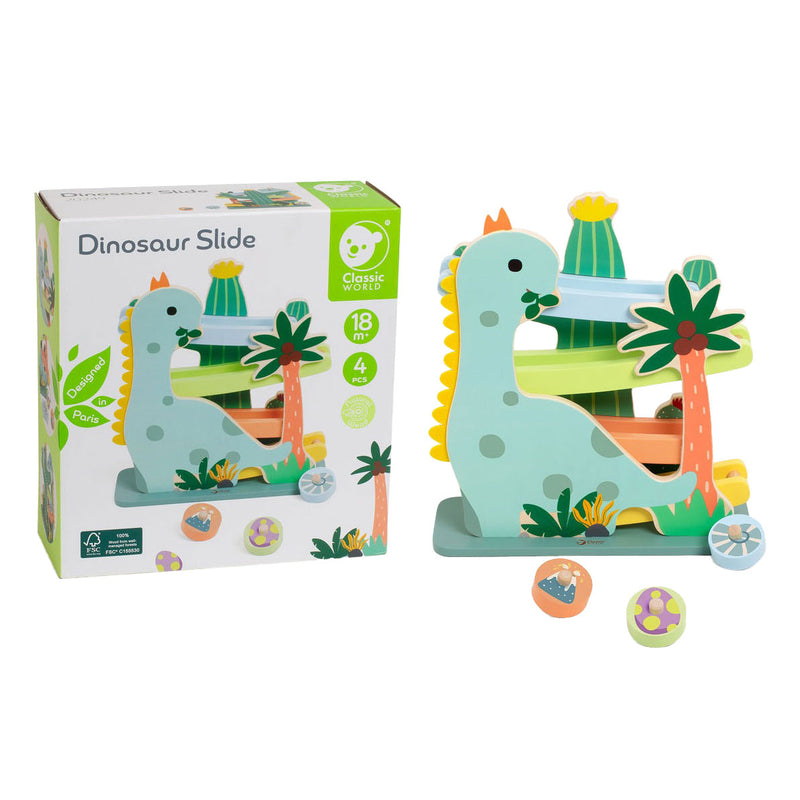 Afbeelding laden in galerijviewer, Classic world houten ballenbaan dinosaurus - educatief speelgoed 4-delig.