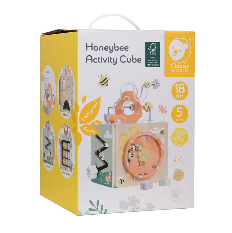 Afbeelding laden in galerijviewer, Classic world houten activiteitenkubus honingbij, 5dlg.
