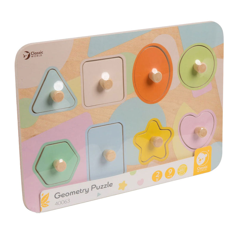Afbeelding laden in galerijviewer, Classic world houten puzzel vormen educatief speelgoed 8 stukjes.