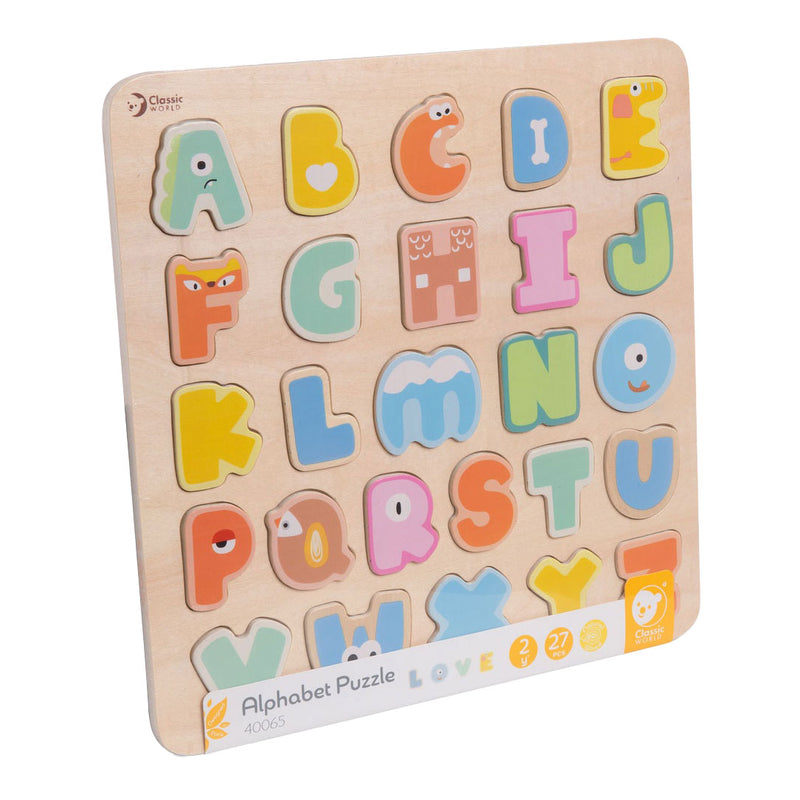 Load image into Gallery viewer, Classic world houten alfabet puzzel, 27dlg.