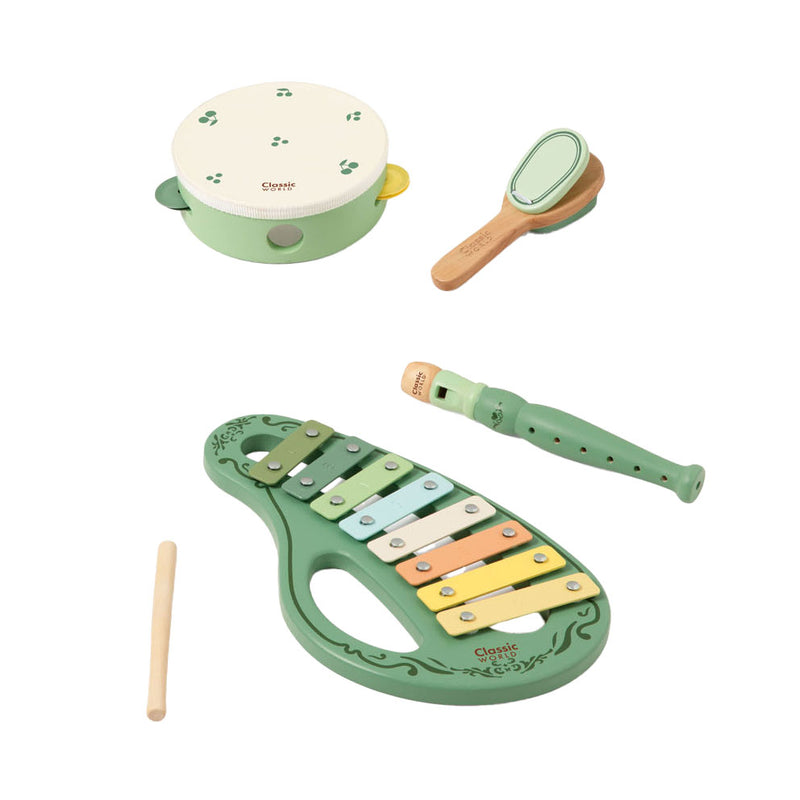 Afbeelding laden in galerijviewer, Classic world houten vintage muziekinstrumenten set, 5dlg.