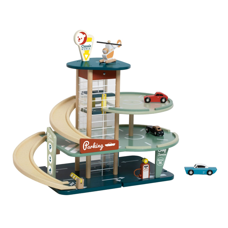 Load image into Gallery viewer, Classic world houten vintage garage met auto's, 11dlg.