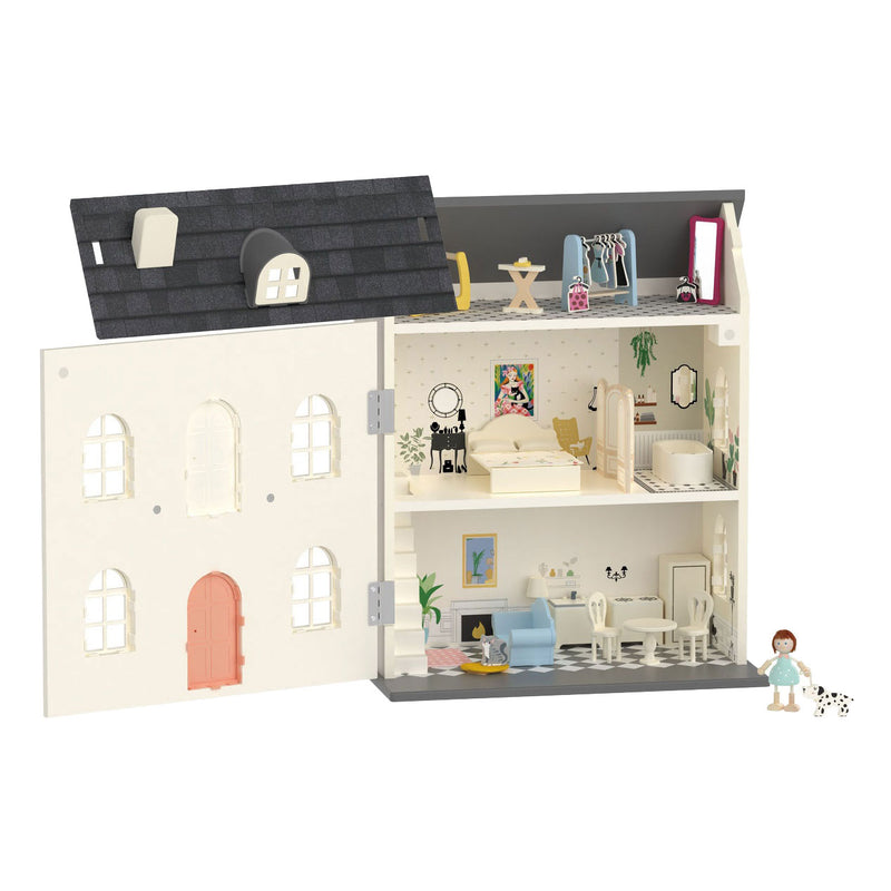 Load image into Gallery viewer, Classic world houten vintage poppenhuis, 36dlg.