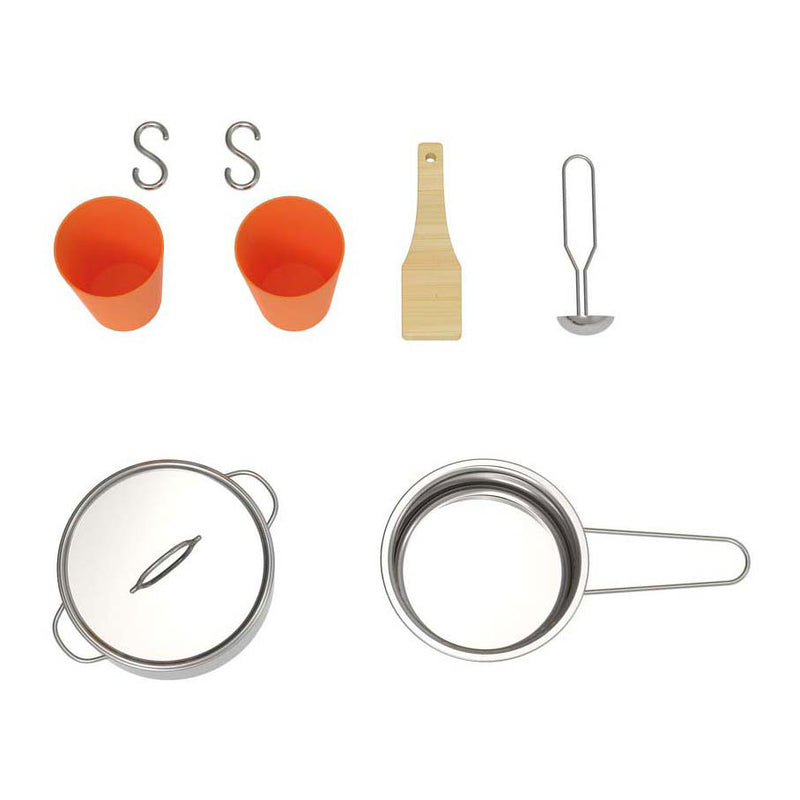 Afbeelding laden in galerijviewer, Classic world houten buitenkeuken speelkeuken met accessoires 7-delig.
