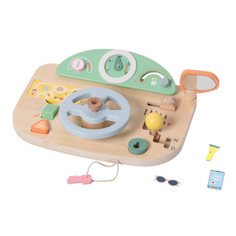Chargez l'image dans la visionneuse de la galerie, Classic world houten speelgoed stuurwiel met accessoires voor kinderen.
