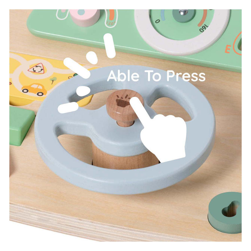 Chargez l'image dans la visionneuse de la galerie, Classic world houten speelgoed stuurwiel met accessoires voor kinderen.