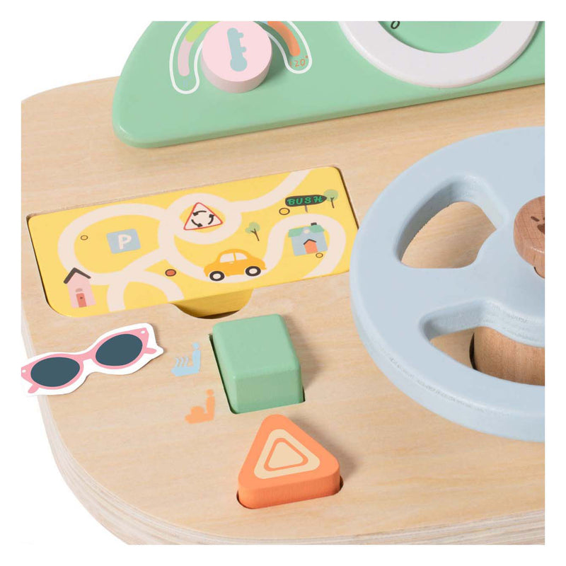 Chargez l'image dans la visionneuse de la galerie, Classic world houten speelgoed stuurwiel met accessoires voor kinderen.