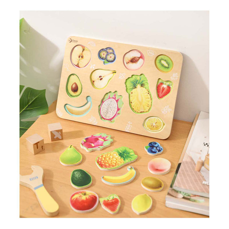 Afbeelding laden in galerijviewer, Classic world houten puzzel fruit - 11st.
