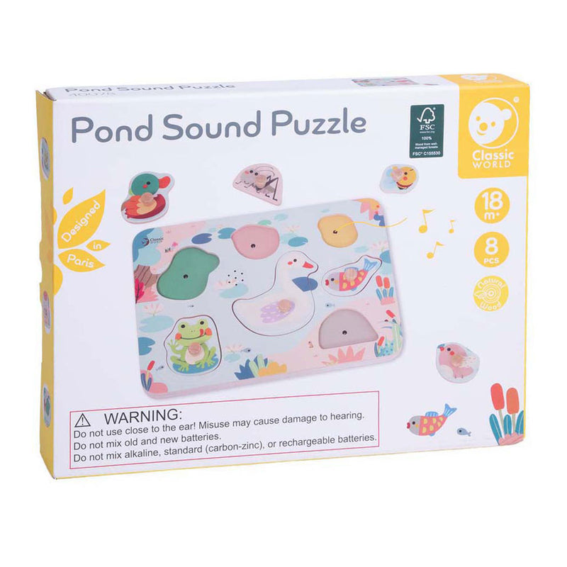 Afbeelding laden in galerijviewer, Classic world houten puzzel poel geluid educatief speelgoed.