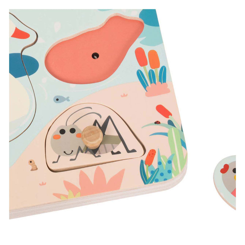 Cargue la imagen en el visor de la galería, Classic world houten puzzel poel geluid educatief speelgoed.