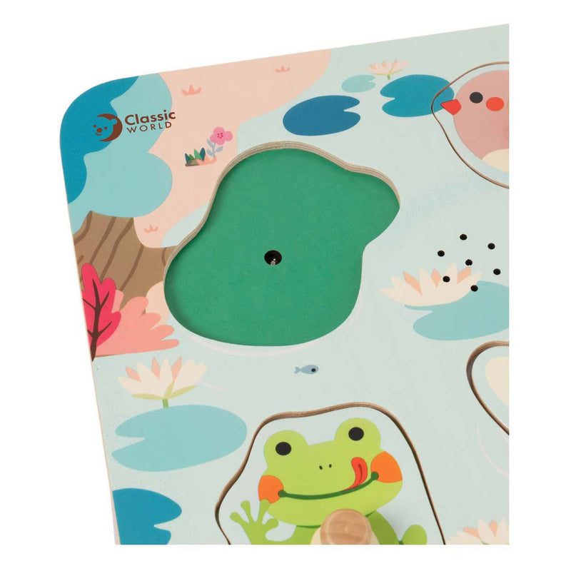 Cargue la imagen en el visor de la galería, Classic world houten puzzel poel geluid educatief speelgoed.
