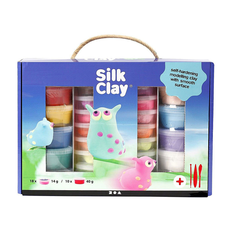 Load image into Gallery viewer, Silk clay set met gereedschap - 28 kleipotjes