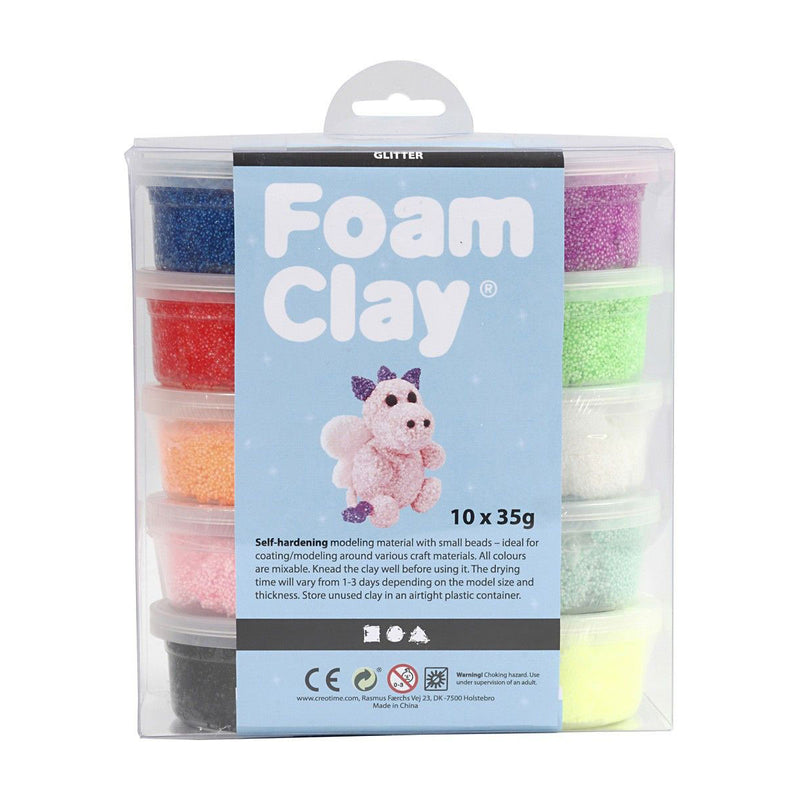 Afbeelding laden in galerijviewer, Foam clay foam klei - glitter kleuren, 10x35gr.